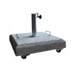 Base de Chapéu Quadrada em Granito com Rodas