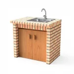 Bancada Luxor com Portas de Madeira e Lava Loiça