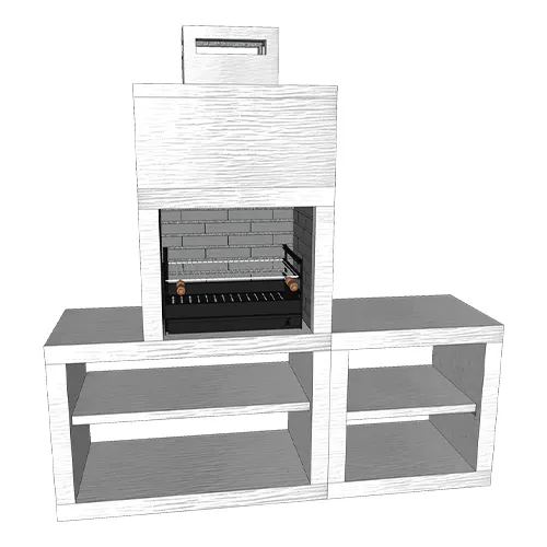 Churrasqueira Simples CM30A com Bancadas